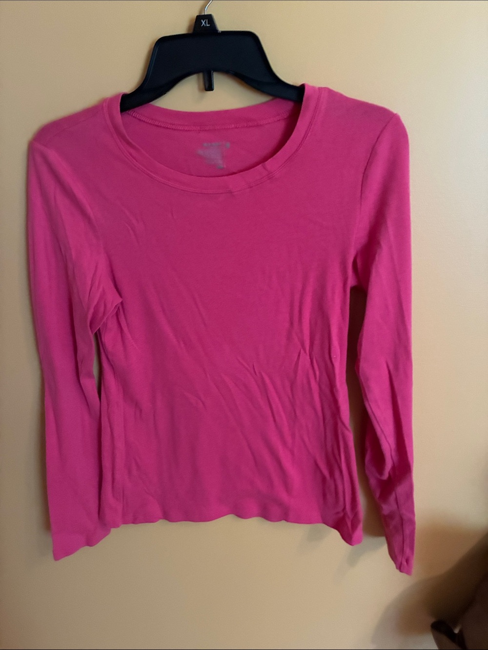 Old Navy Hot Pink Long Sleeve Crewneck Top
